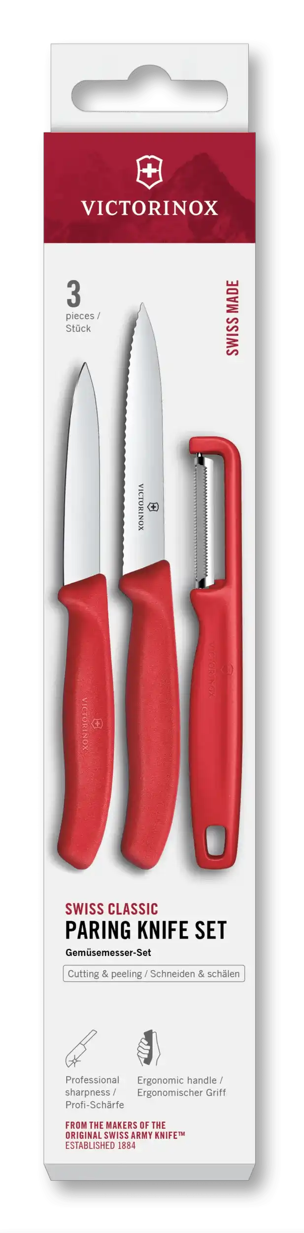 Swiss Classic Paring Knife Set with I-Peeler, 3 Pieces, 4 in