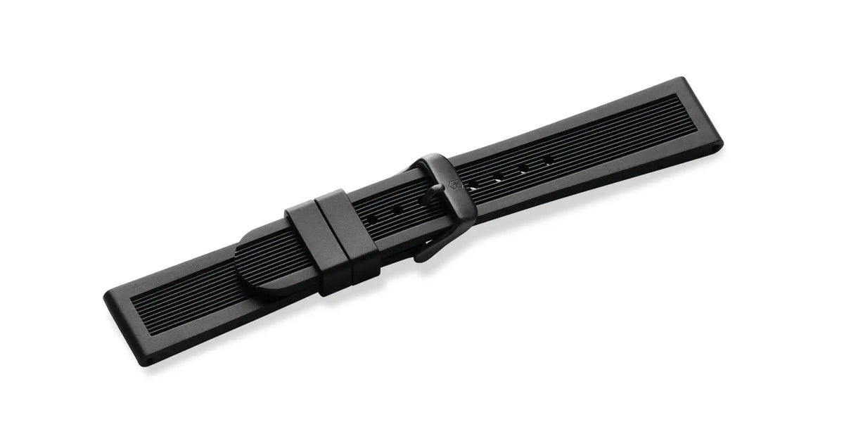 Black rubber strap with buckle
