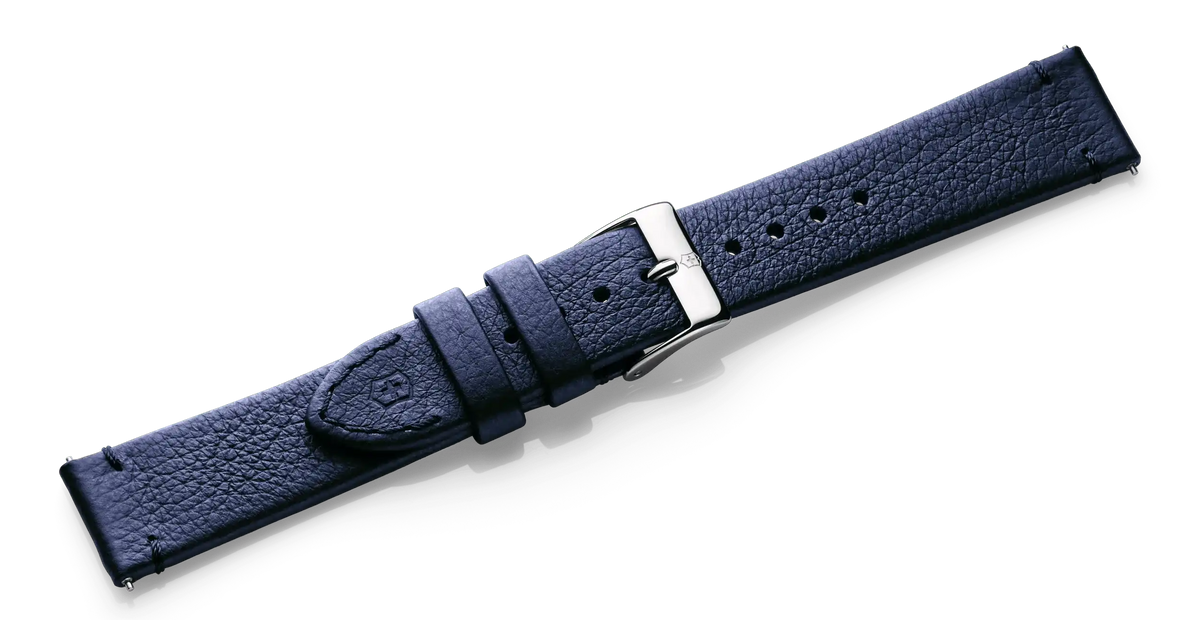 Blue leather strap with buckle